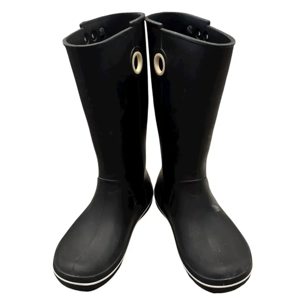 Crocs Crocband Jaunt Tall Black Rain Boots Waterproof Women’s W8